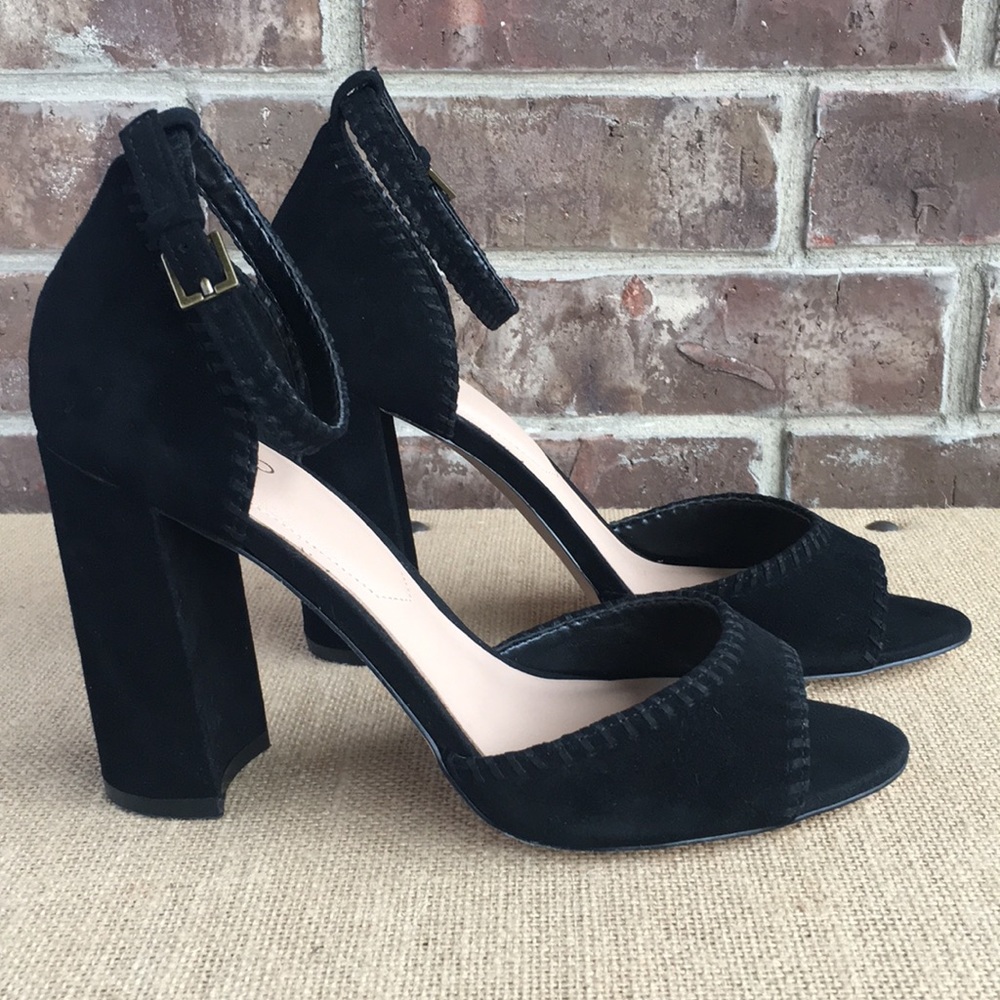Aldo Suede Ankle Strap Block Heels